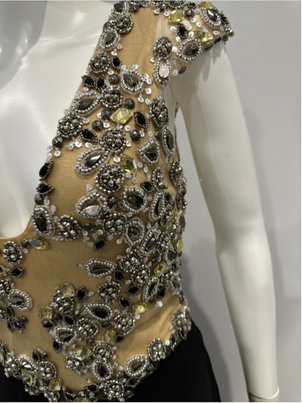 Terani Couture Long Dress Black Nude 4 - Picture 5 of 9